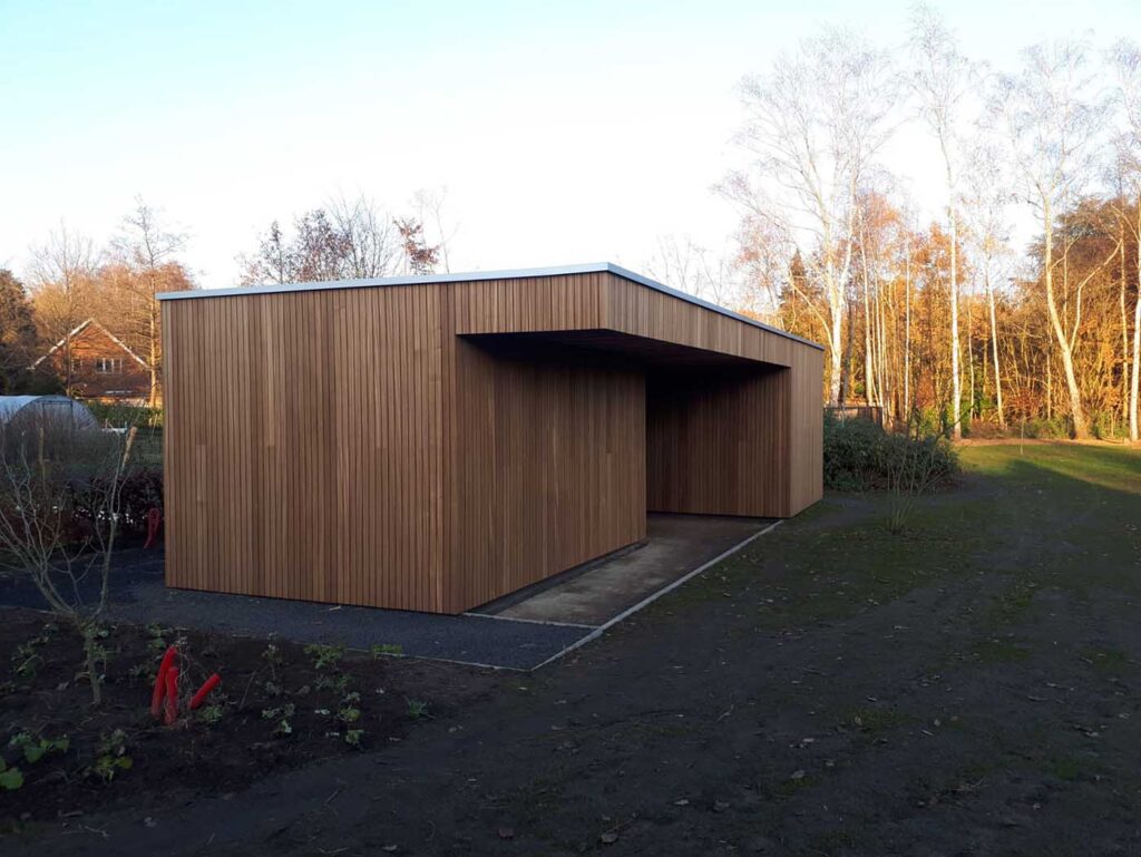 Houten poolhouse, tuinhuis, carport, fietsenberging, Timber Projects