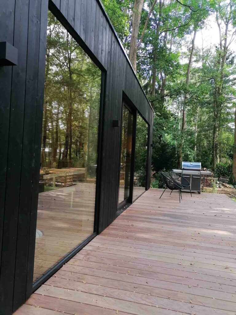 Bijgebouw Home office lariks met ipe terras bonheiden